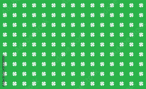 Green Seamless Pattern with White Pinwheel Motifs