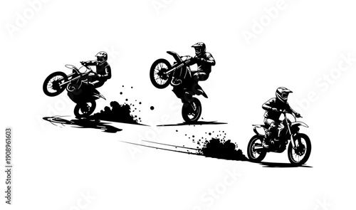 Dynamic Motorcycle Jump Sequence