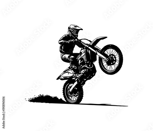 Motocross Rider Performing Mid-Air Trick