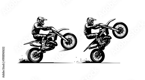 Motocross Rider Performing Mid-Air Tricks