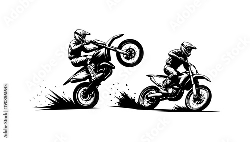 Dynamic Motocross Riders in Action