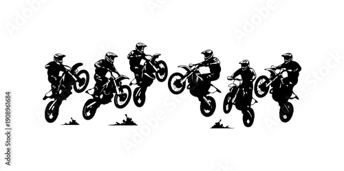 Dynamic Motocross Rider Action Sequence