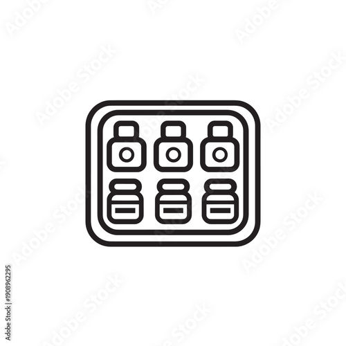 Medication Tray icon line art outline 