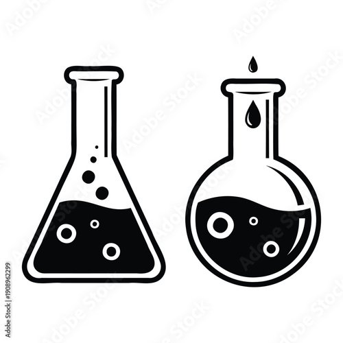 vector illustration of a laboratory flask