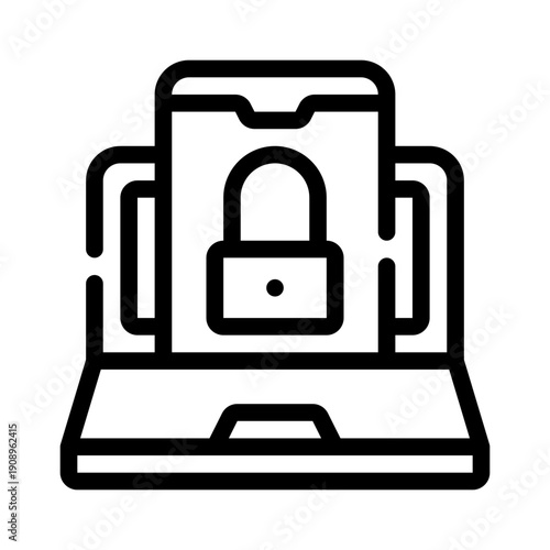 two factor authentication line icon