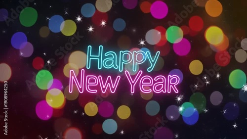 Wallpaper Mural Colorful Celebration Background with Happy New Year Text for Greeting Cards Torontodigital.ca