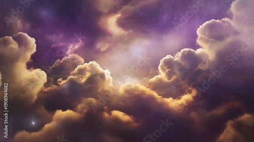 Wallpaper Mural Dramatic purple and orange clouds at sunset or sunrise in a serene natural landscape background for design Torontodigital.ca