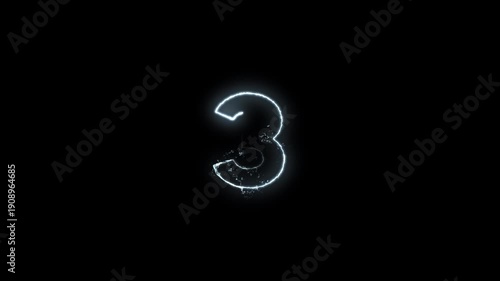 5 to 1 lightning countdown animation 4K