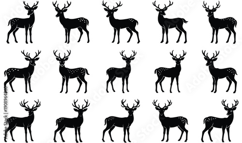 silhouette head deer