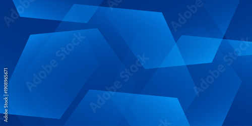 Modern abstract blue background with glowing geometric lines. Blue gradient hexagon shape design.