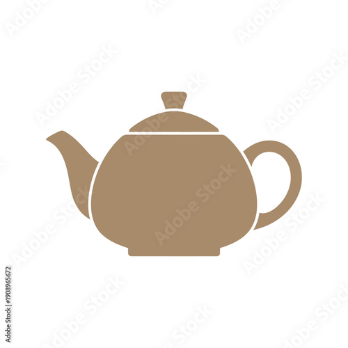 Brown Teapot Illustration Simple Design.
