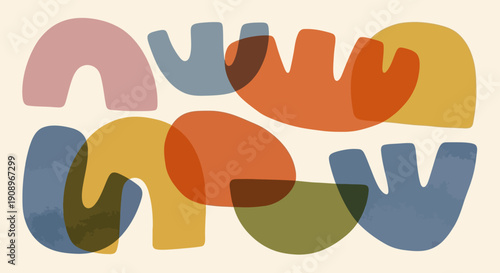 Abstract Geometric Shapes in Earthy Tone Colors