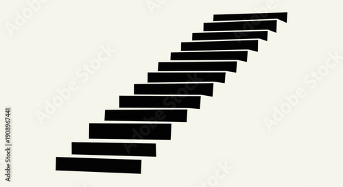 Abstract Staircase Illustration on White Background