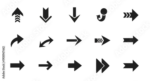 Arrow icons set. Direction signs and symbols collection.