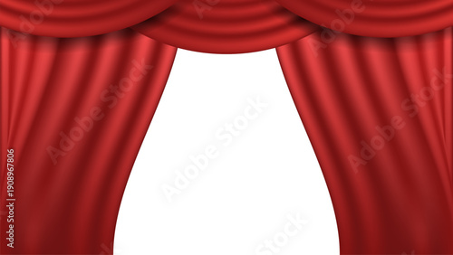 Red Curtains Background Stage Element Vector Illustration