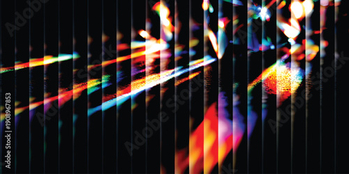 colorful gradient with vertical white highlights on a dark background. Clean, minimal, and energetic with a modern edge	
