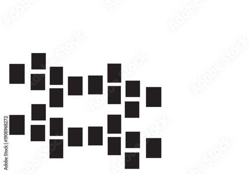 Asymmetrical 24 photo collage vector illustration. Mosaic pattern for background and picture. Tiles pattern for web and mockup presentation.