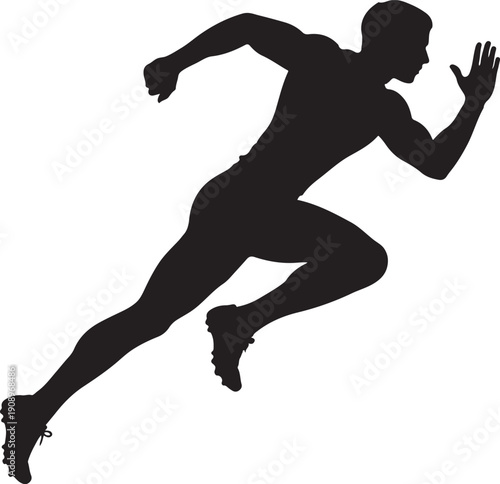 Man running sprinting athlete in motion