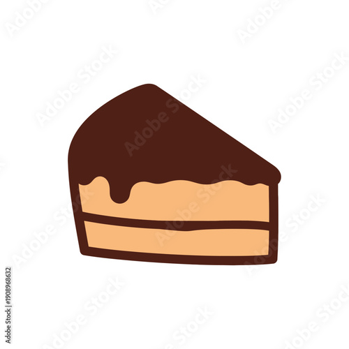 Chocolate Cake Slice with Chocolate Icing.