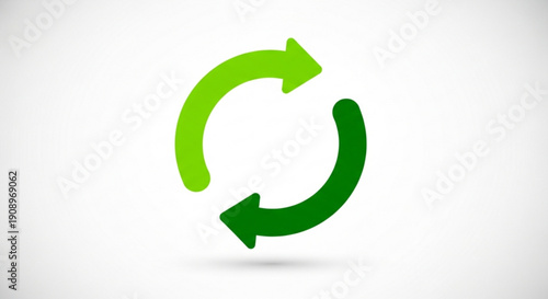 Green Recycling Arrows Symbolizing Renewal and Sustainability Isolated on White