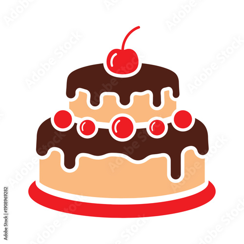 Chocolate Layer Cake with Cherry Topping.