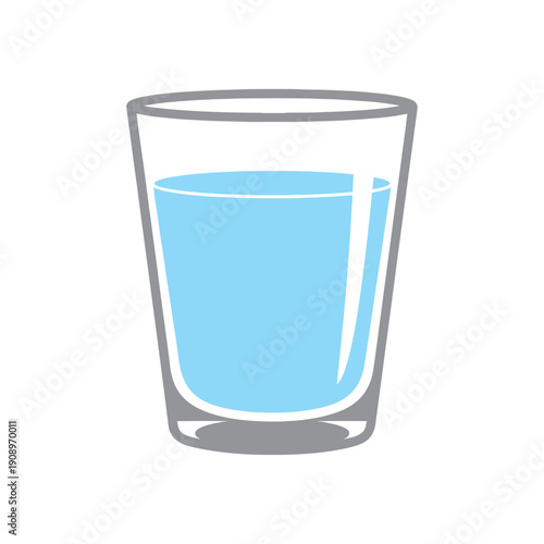 Clear Glass Filled with Blue Liquid.