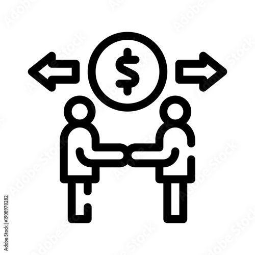 business deal line icon