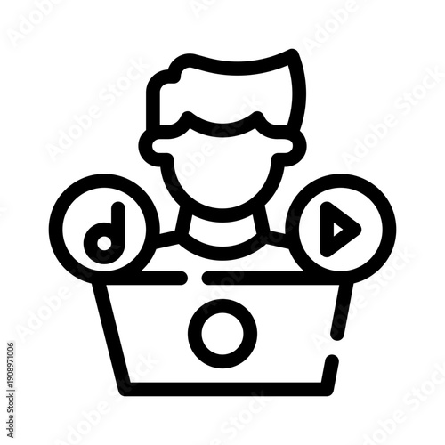 content creation line icon