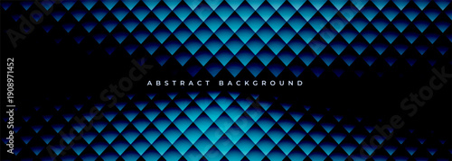 Blue triangular grid geometric abstract background showcasing glossy metallic diamond pattern with deep navy and cyan lighting, reflective highlights, subtle shadows, modern futuristic atmosphere.