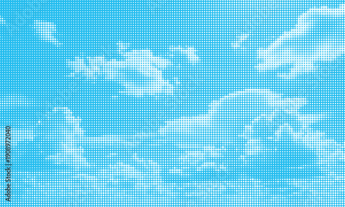 Minimal Halftone Cloud Pattern clouds halftone