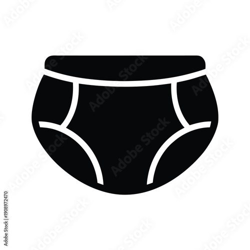 Baby Diaper Silhouette Icon Vector Illustration