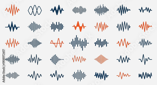 Sound Waves Collection: Audio Spectrum Visualization, Digital Equalizer Patterns, Music Frequency