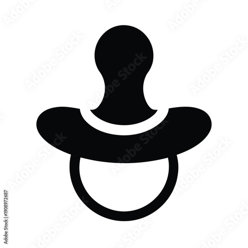 Baby Pacifier Silhouette Icon Vector Illustration
