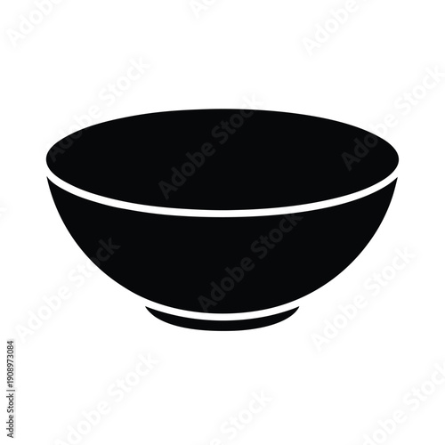 Bowl Silhouette Icon Vector Illustration