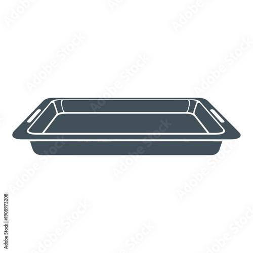 Empty Baking Dish with Handles Illustration.