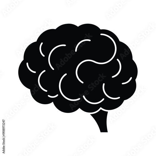 Brainstorm Silhouette Icon Vector Illustration