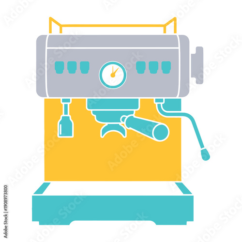 Espresso Machine Coffee Maker Illustration Design.