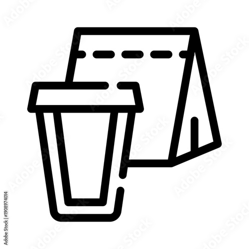 takeaway coffee line icon