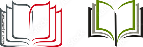 modern logo stylized open book template design
