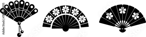Japanese Folding Hand Fan Silhouette