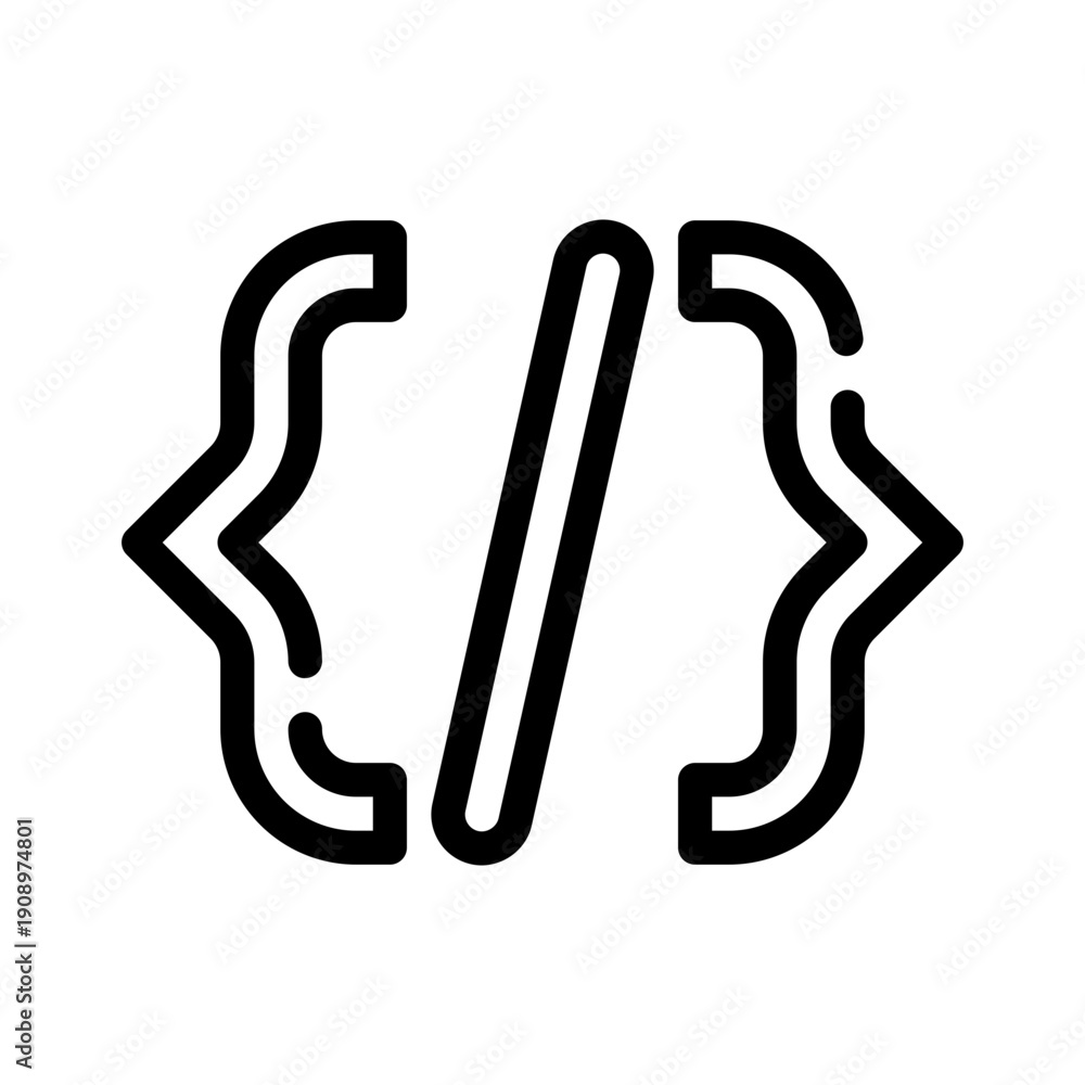 Obraz premium code brackets line icon