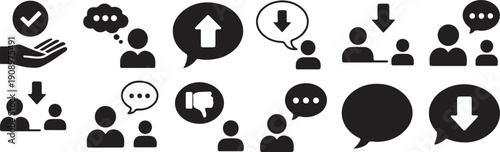 communication ui icon set approval disapproval send receive symbols