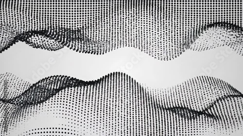 Abstract data visualization waveform with black dots and copy space
