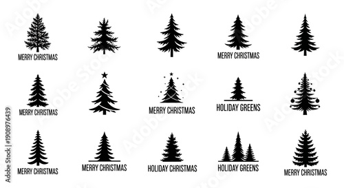 Christmas Trees Silhouette Collection for Festive Designs