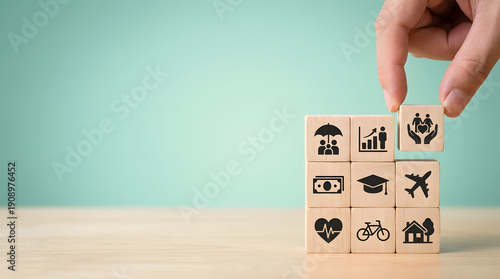 Employee benefits concept. Indirect and non-cash compensation paid to employees offered to attract and retain employees. Fringe benefits for employee engagement. Insurance, paid vacation, office perks