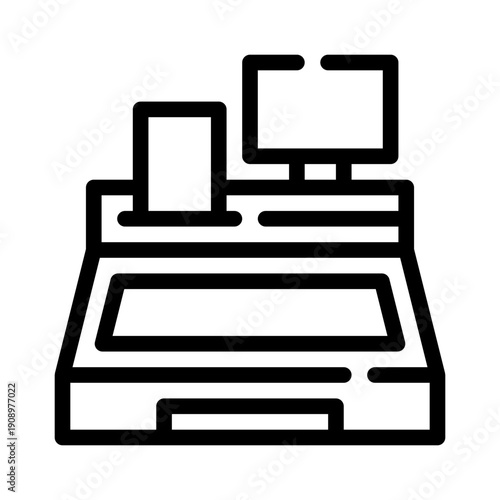 cash register line icon