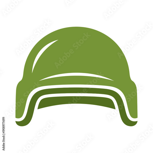 Green Hard Hat Icon Safety Equipment.