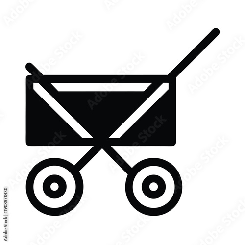 Foldable Camp Cart Icon Vector Illustration