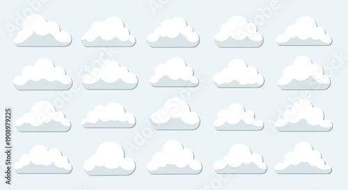 Cloudscape: Vector Clouds on Light Blue Background