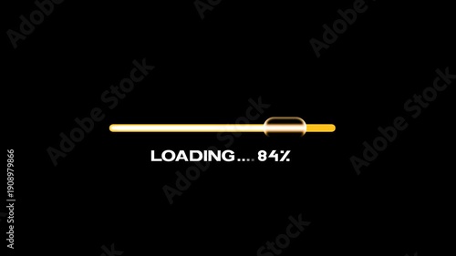 Liquid glass button loading bar animation  progress bar 0% to 100% with alpha channel 4K video